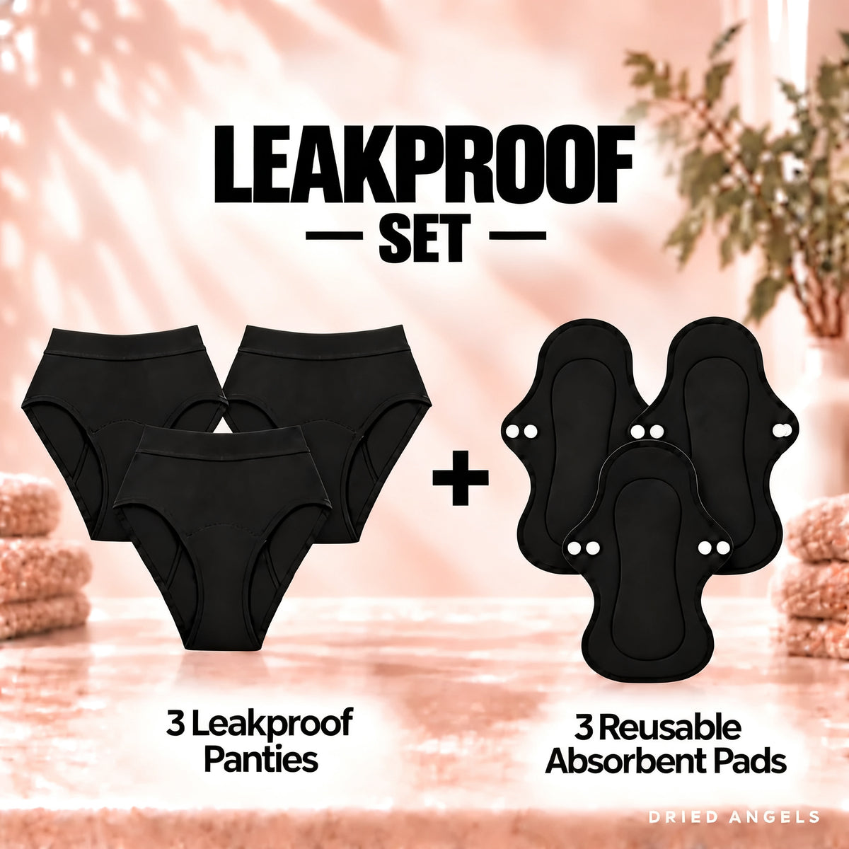 Leakproof Underwear + Snap-On Pad Set