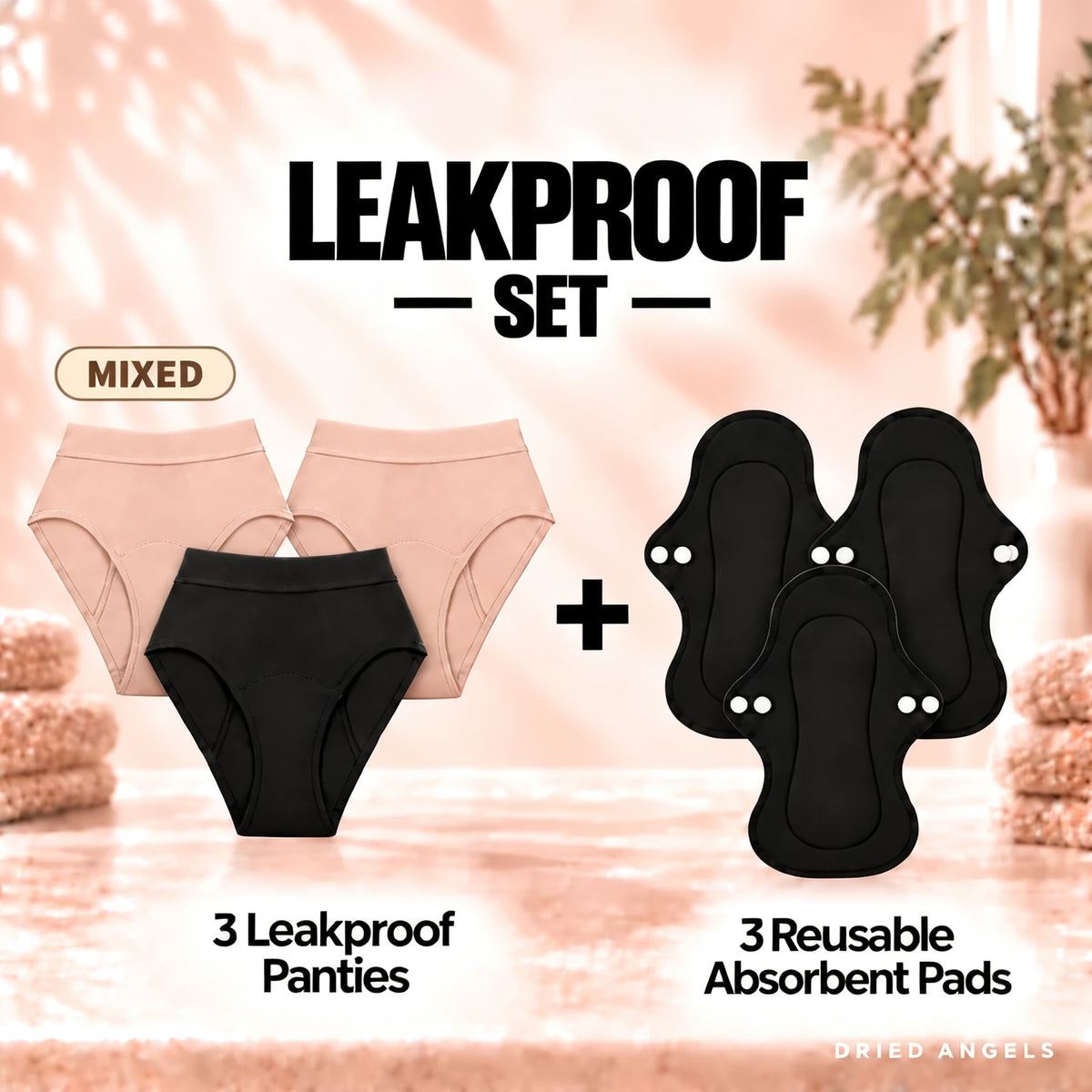 Leakproof Underwear + Snap-On Pad Set